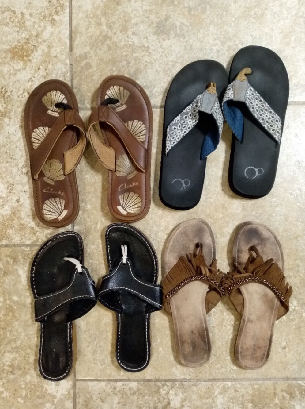 “Women’s Sandal Bundle – 4 Pairs – Pre-Owned"